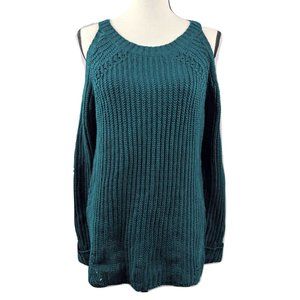 Hippie Rose Large Green Cable Knit Sweater